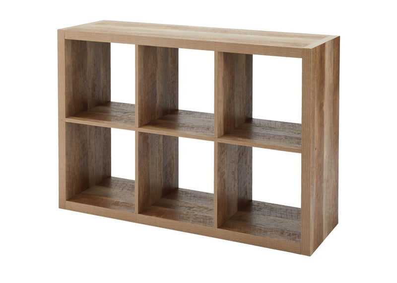 Fraser 6-Cube Storage Organizer, Bookcase/Bookshelf, Light Oak Finish C4838