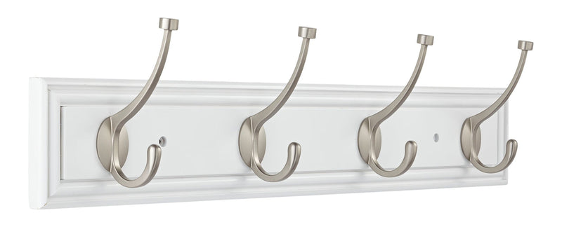 Galena Stainless Steel 4-Hook Pill Top Rail, White/Silver, 27-in C9496