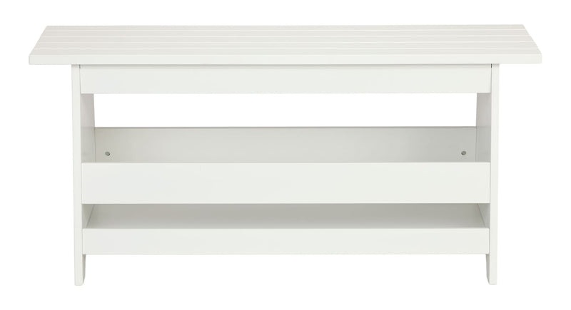 Kya Wooden Entryway Bench with Storage Rack, White J3381