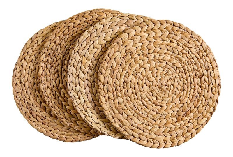 Natural Round Paper Placemat/Charger, Beige, 4-pk J1657