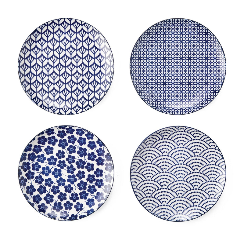 Patterned Porcelain Side Plates Serveware Set, 4-pk O0247