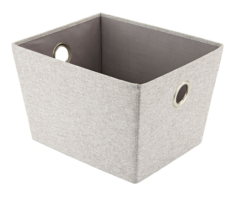 Piper Rectangular Fabric Basket, Grey, 13.4 x 11 x 9-in O7282