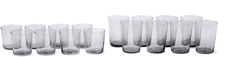 Smoked Glassware Tumbler Set, 13 oz & 19 oz, 16-pc J3360