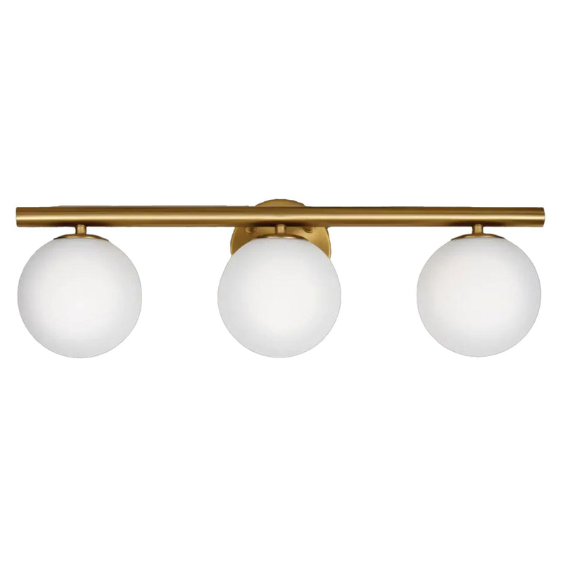 Winslow 3-Light Vanity Light Fixture with Opal Glass Shades, Brushed Gold C7277