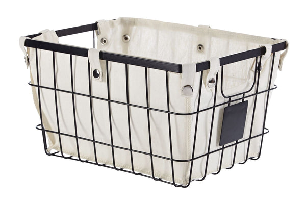 Wren Rectangular Wire & Fabric Basket, Assorted Sizes T7627