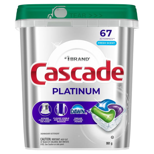 Platinum ActionPacs Dishwasher Detergent Pods, Fresh, 67 Count F0960