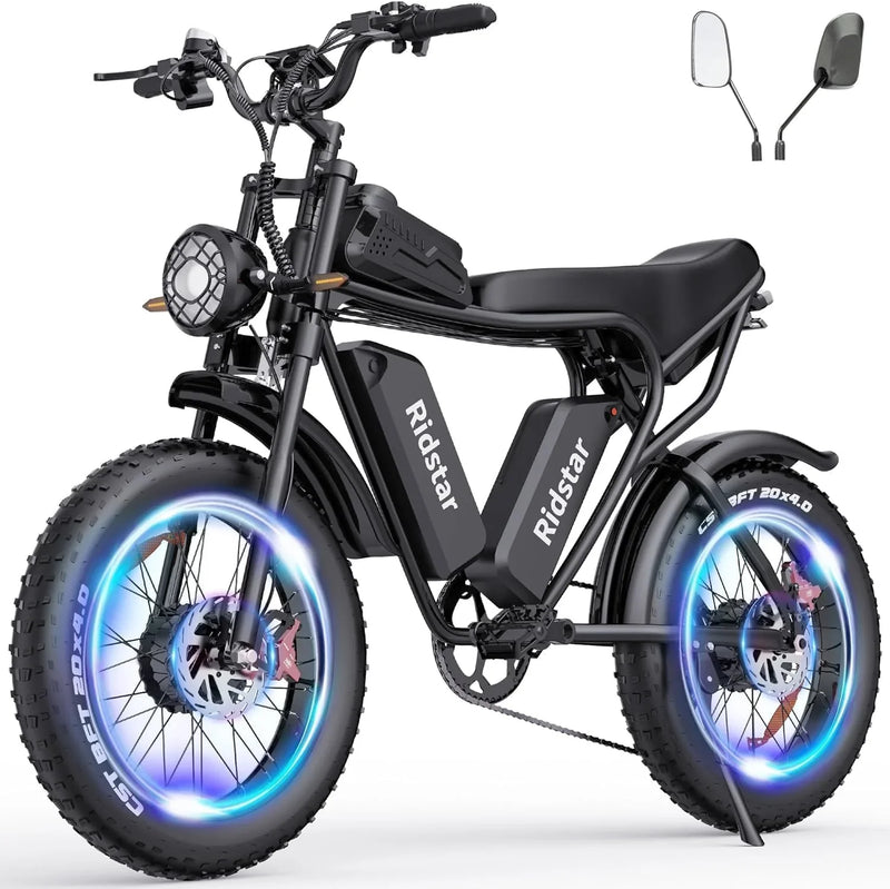 Electric Bike Q20, 2000W, 52V, 30-180 Miles All-Terrain Fat Tire E-Bike for Adults R6746