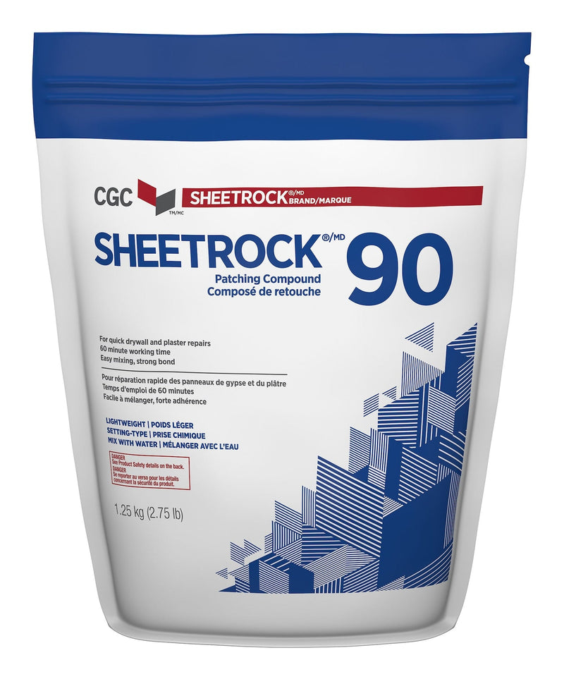 Sheetrock 90 Easy-Mix Patching Compound For Drywall & Plaster Repair, Low VOC, 1.25-kg R7770