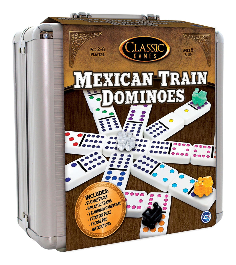 Classic Games Mexican Train Dominos Game Set In Aluminum Carrying Case, Ages 8+ R0893