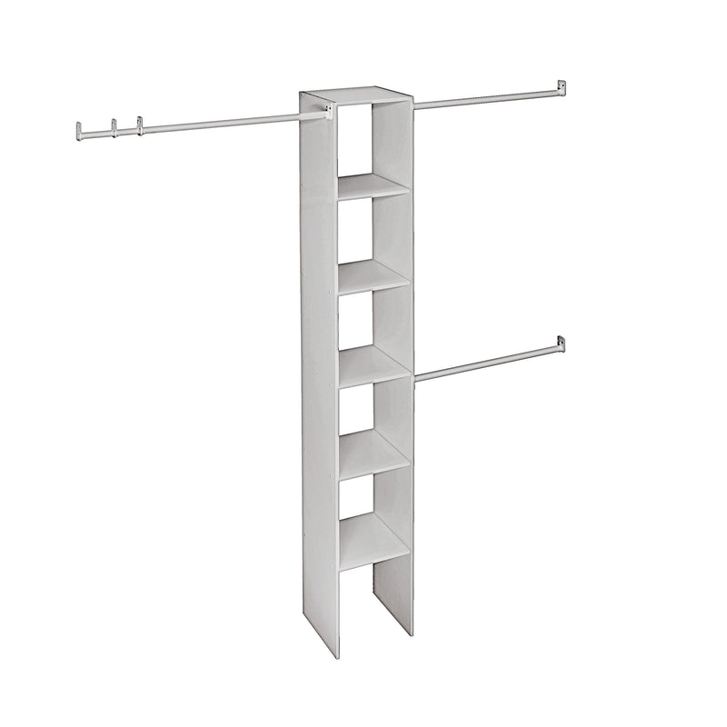 Expandable Closet Organizer Kit with 3-Closet Rod, White, 12-in M5550