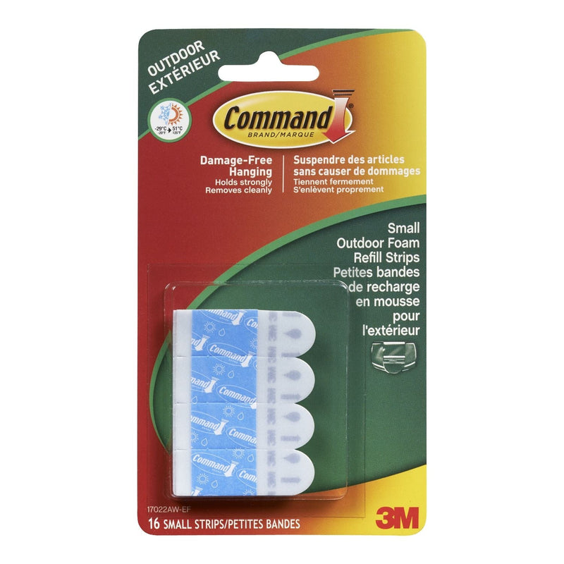 Outdoor Small Foam Adhesive Strip Refills, 16 Strips per Pack B0232