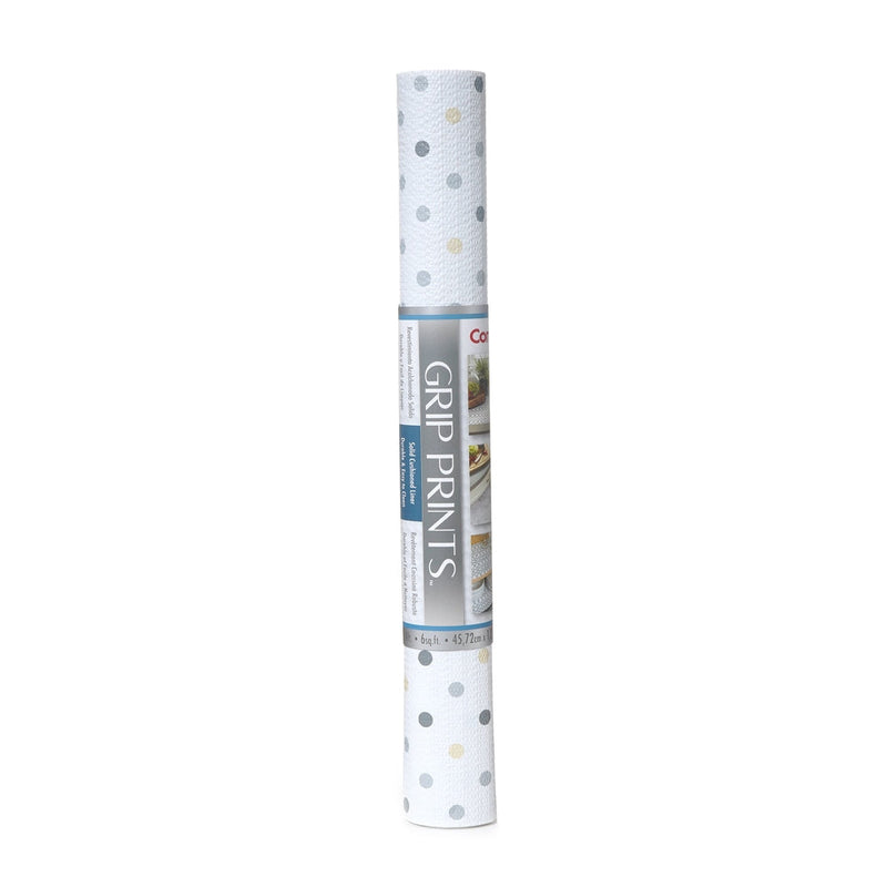 Con-Tact Grip Prints Non-Adhesive Cushioned Shelf/Drawer Liner, Polka Dot Blue, 18-in x 4-ft L8150