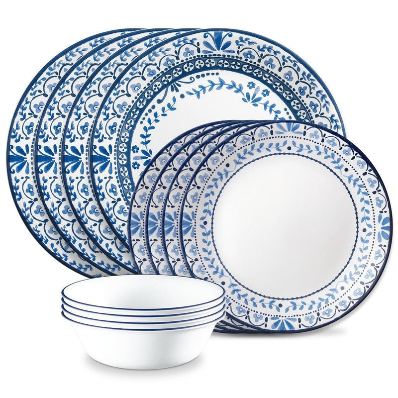 Portofino Glass Dinnerware Set, Serves 4, 12-pc, White Y6998