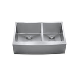 Type 304 Stainless Steel Front Double Bowl Sink