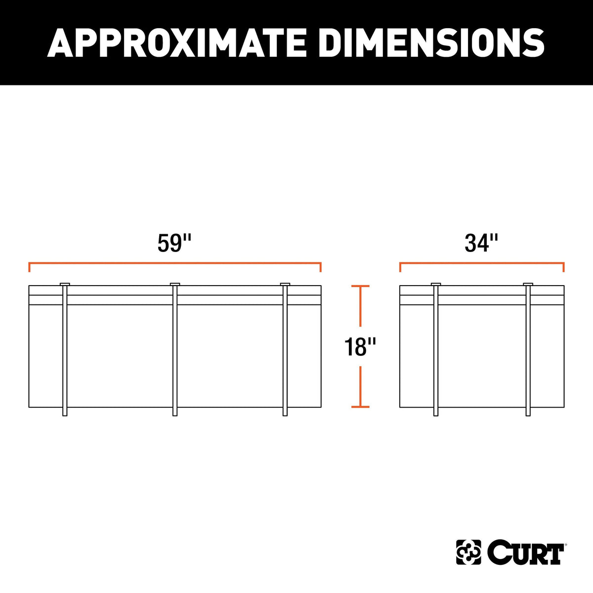 18221 Weather-Resistant Vinyl Roof Top Cargo Bag, Black, 59 x 34 x 21-in