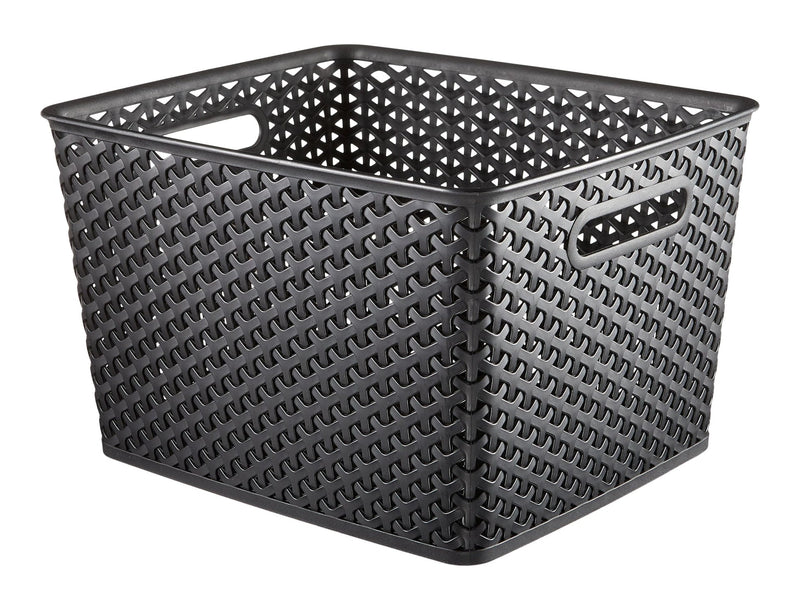 My Style Woven Storage Basket, Large, Black C6788