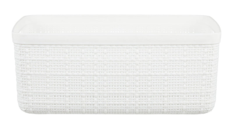Small Jute Weave Nesting Storage Basket, White E8450