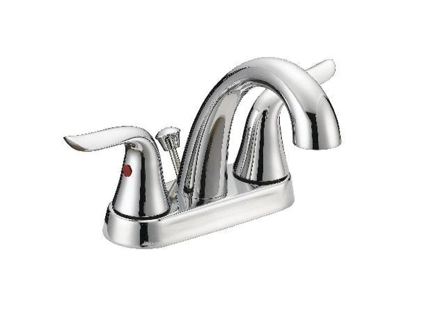 Plymouth Double Handle 4-in Centreset Bathroom Sink Faucet with Pop-Up Drain, Chrome O1792