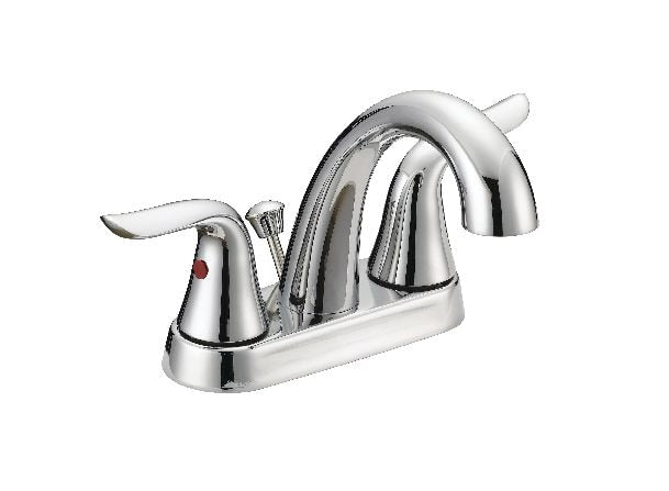 Plymouth Double Handle 4-in Centreset Bathroom Sink Faucet with Pop-Up Drain, Chrome O1792