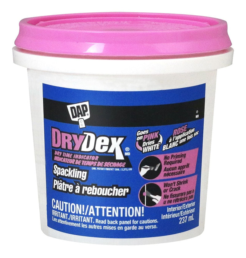 DryDex Spackling, Wall Hole/Crack Repair Filler with Dry Time Indicator, 237-mL V7600