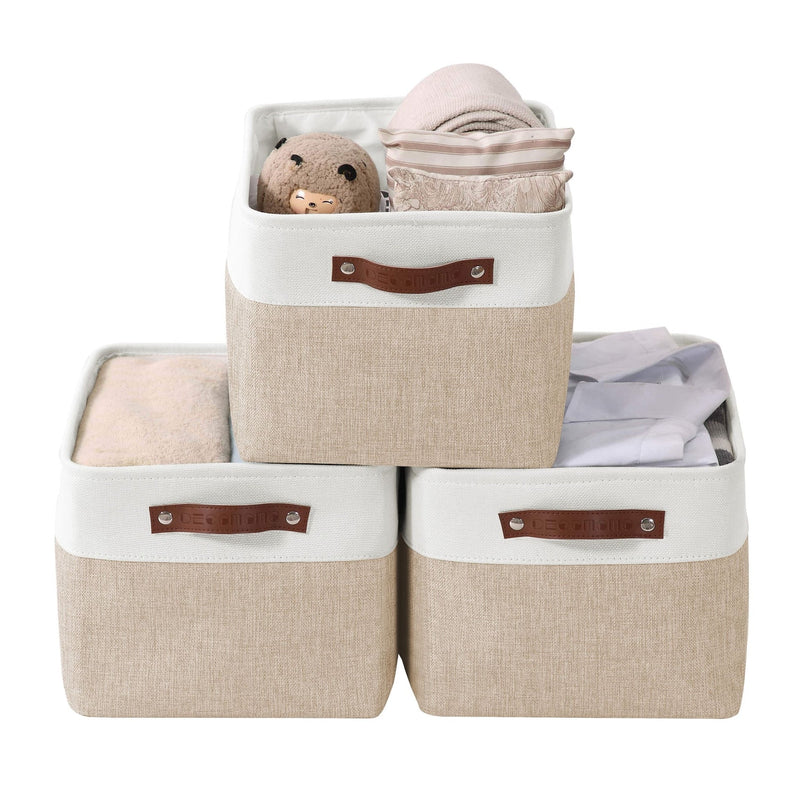 Large Soft-Sided Foldable Storage Basket, 3-pk, Beige G6054