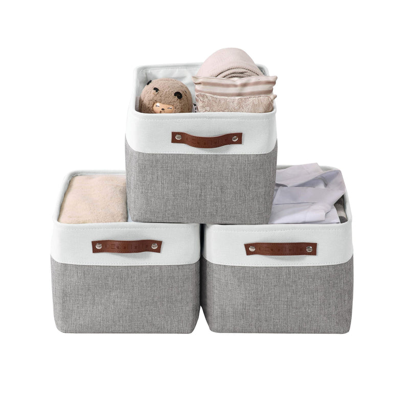 Large Soft-Sided Foldable Storage Basket, 3-pk, White I1761