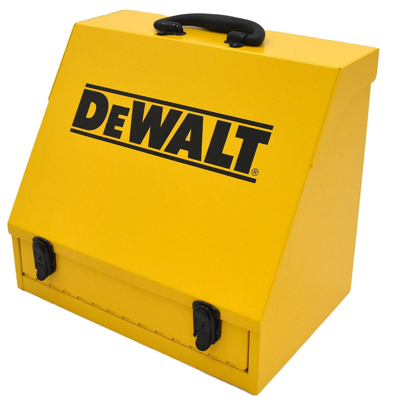 Handheld Steel Shop Tool Box with Lid & Handle, Yellow, 15-in T8415