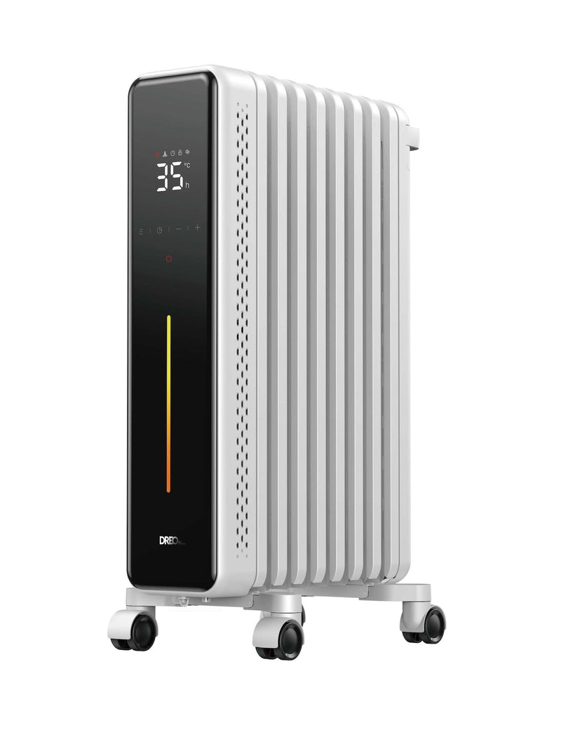 Home 1500W Digital Electric Oil-Filled Radiator Heater with Thermostat, White K8964