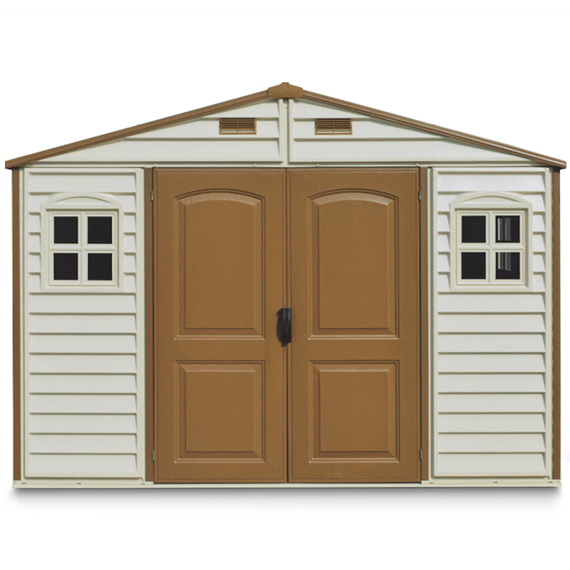 Woodside Vinyl Resin Garden Shed, Brown, 10-1/2-ft x 8-ft G1317