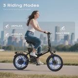 AIRWEST 20 in Foldable Electric Bike for Adults, Compact Commuter eBike with 500W Motor 750W Peak, Removable 48V 7.8Ah Battery, 50 Miles PAS...