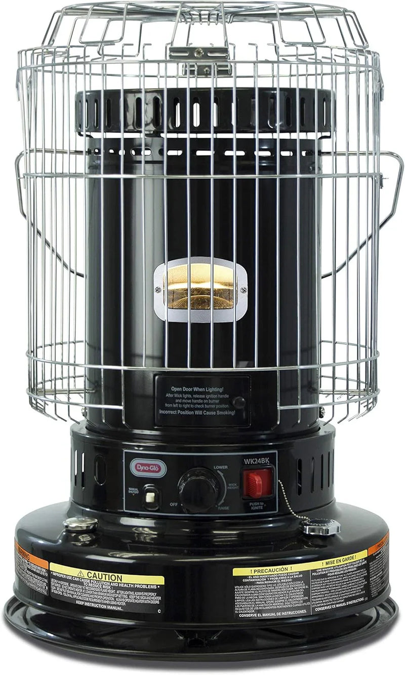 Dyna-Glo WK24BK 23,000 BTU Indoor Kerosene Heater, No Electricity Needed, Black H6670
