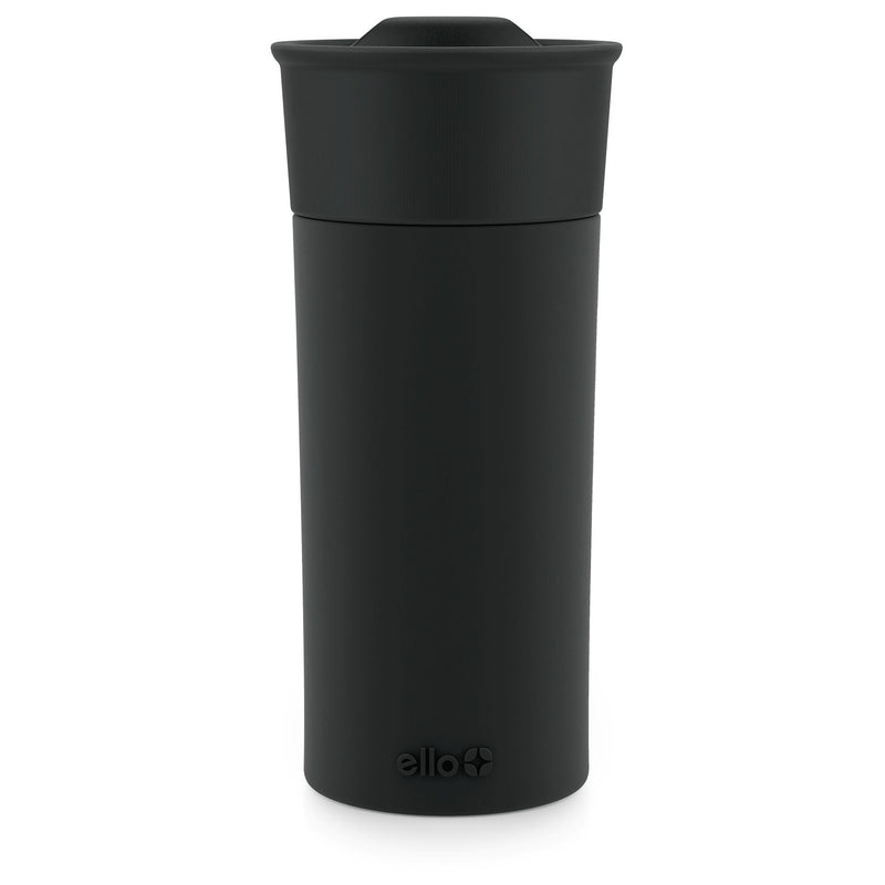 Ogden Ceramic Travel Mug, 16-oz, Black, with Silicone Insulated Sleeve D6094