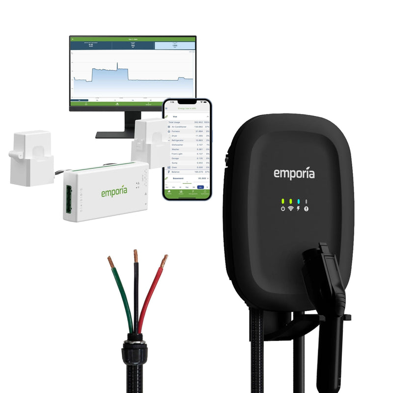 48A Wi-Fi Level 2 Hardwired J1772 EV Charger with Load Management V7548