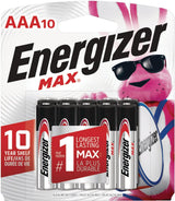 Max 10-pk AAA Alkaline Batteries, Long Lasting, All Purpose