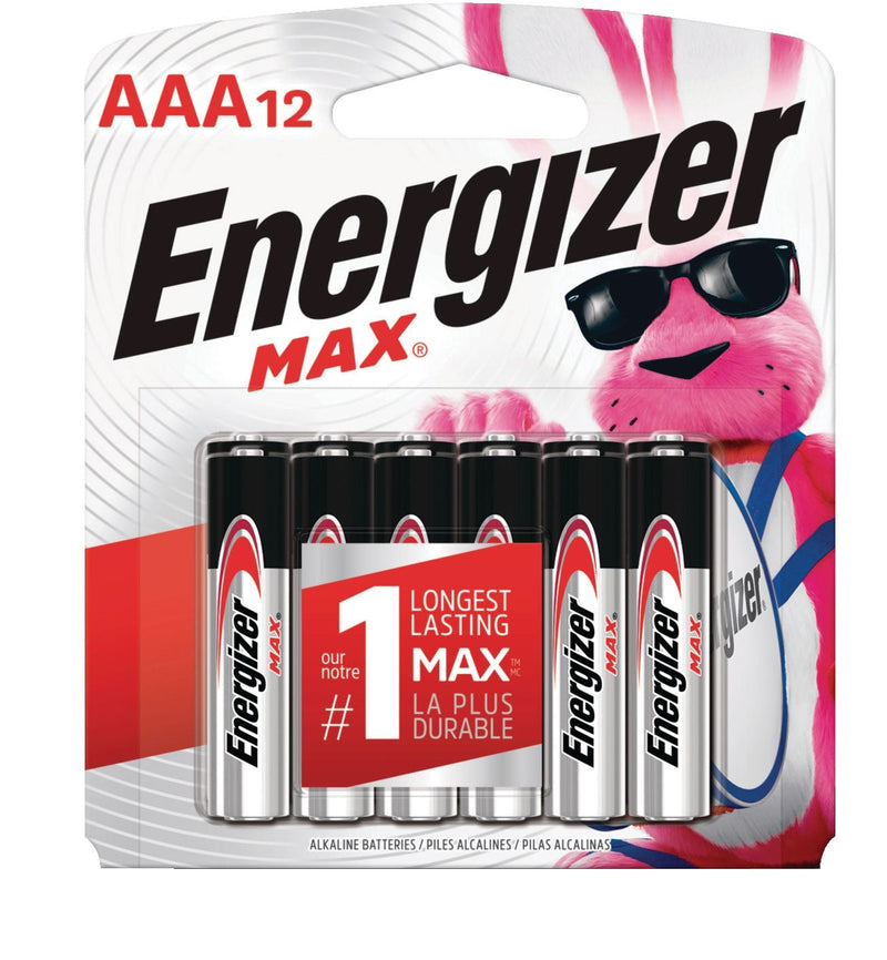 Max 12-pk AAA Alkaline Batteries, Long Lasting, All Purpose S0993