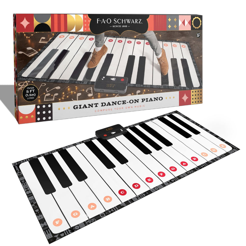 Toy Piano Dance Mat, 69x31, White/Black V9737