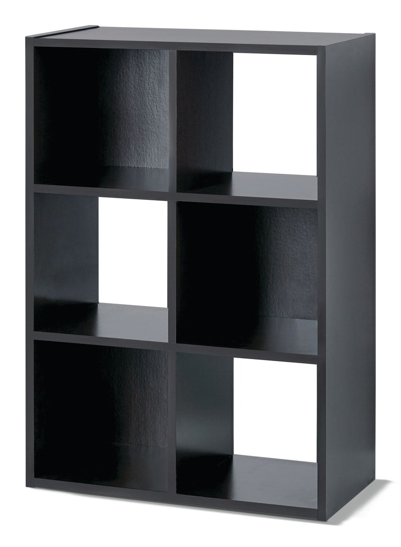 6-Cube Storage Organizer, Bookcase/Bookshelf, Dark Brown Finish X4292