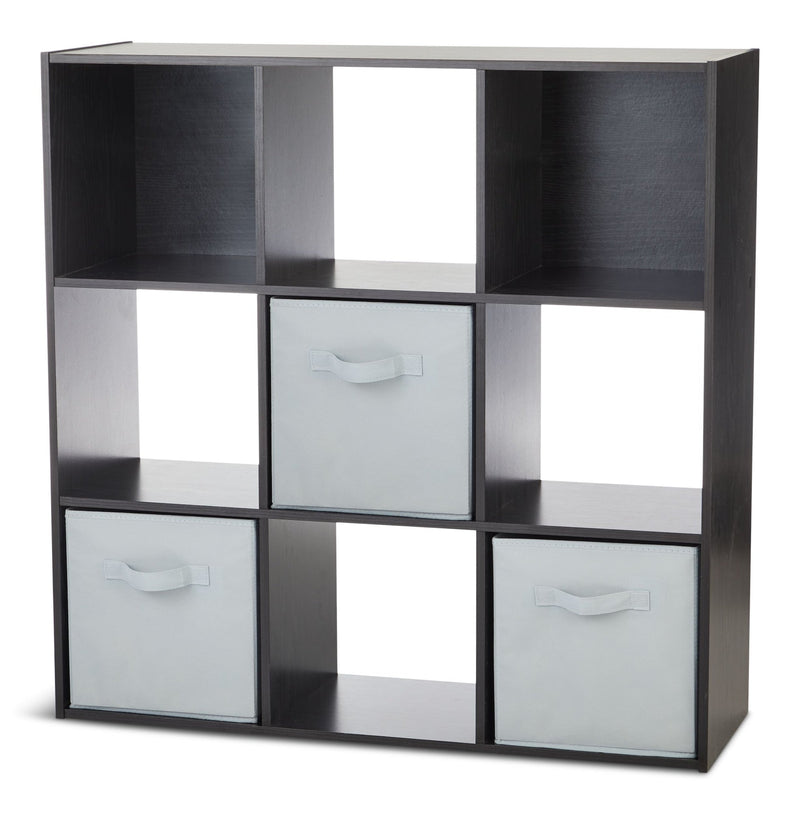 9-Cube Storage Organizer, Bookcase/Bookshelf, Black Oak Finish L495