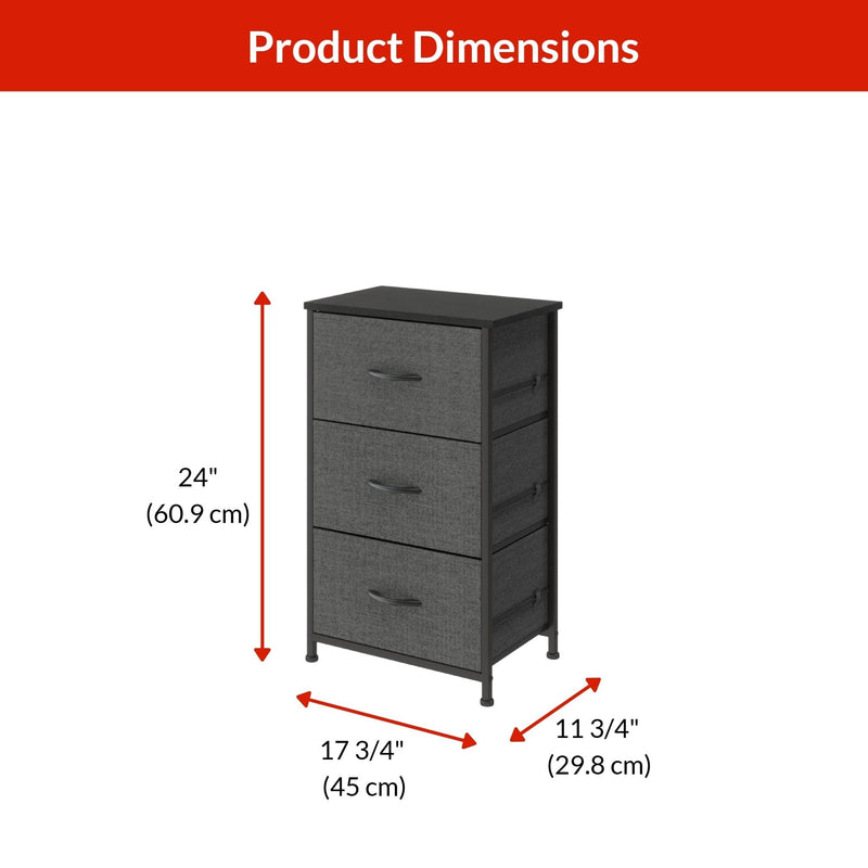 Fabric 3-Drawer Storage Organizer, Grey D8737
