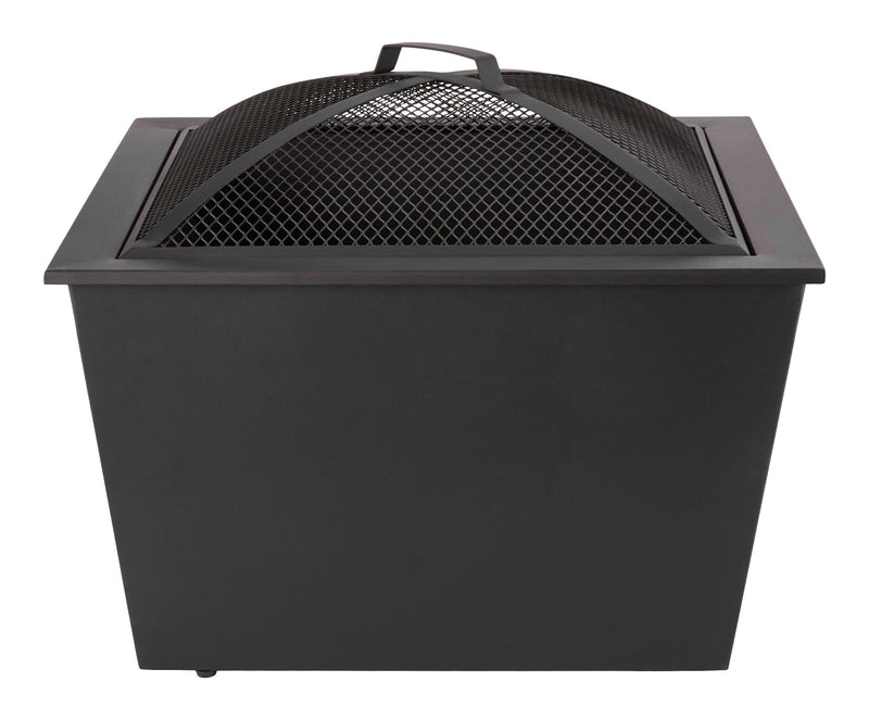 Lyall Square Outdoor Wood Firepit, 20-in, Black N8654