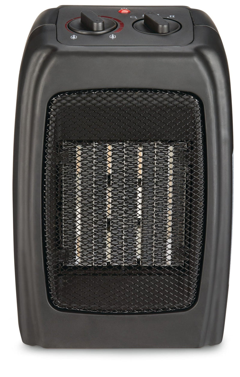 Portable Ceramic Space Heater withThermostat, 1500W, Black J1649