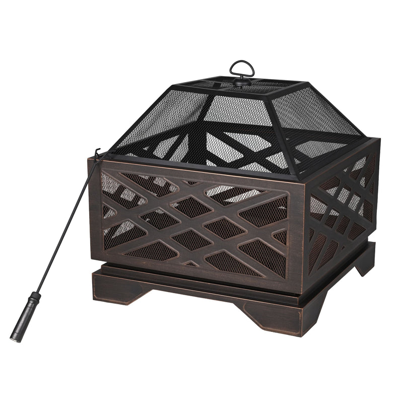 Square Heavy Duty Patio Fire Bowl/Fire Pit Cover, 31 x 31 x 24-in D5112