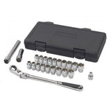 Pass-Thru 3/8-in Drive Socket Set 23-pc, SAE/Metric