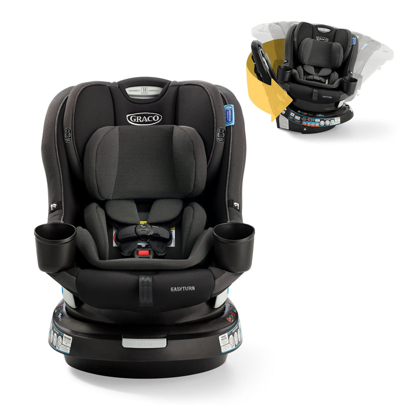 EasyTurn 360 Rotating 2-in-1 Convertible Car Seat, Rear and Forward Facing, Cyran T1576