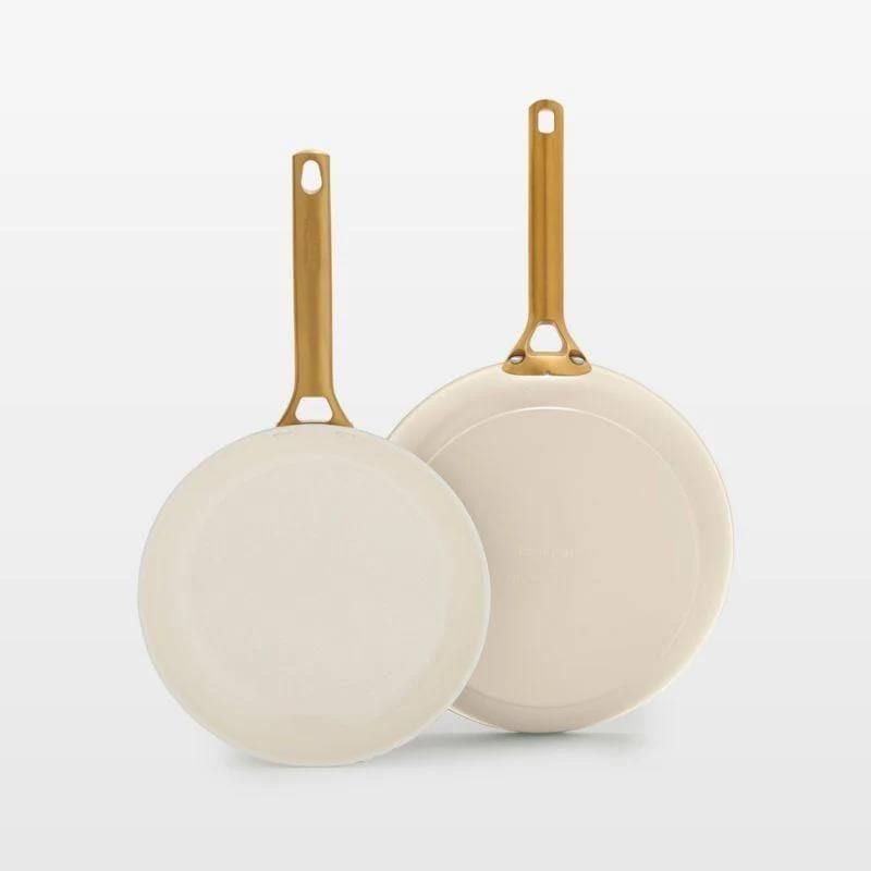 Luxe 2pc Ceramic Frypan set - cream J1405