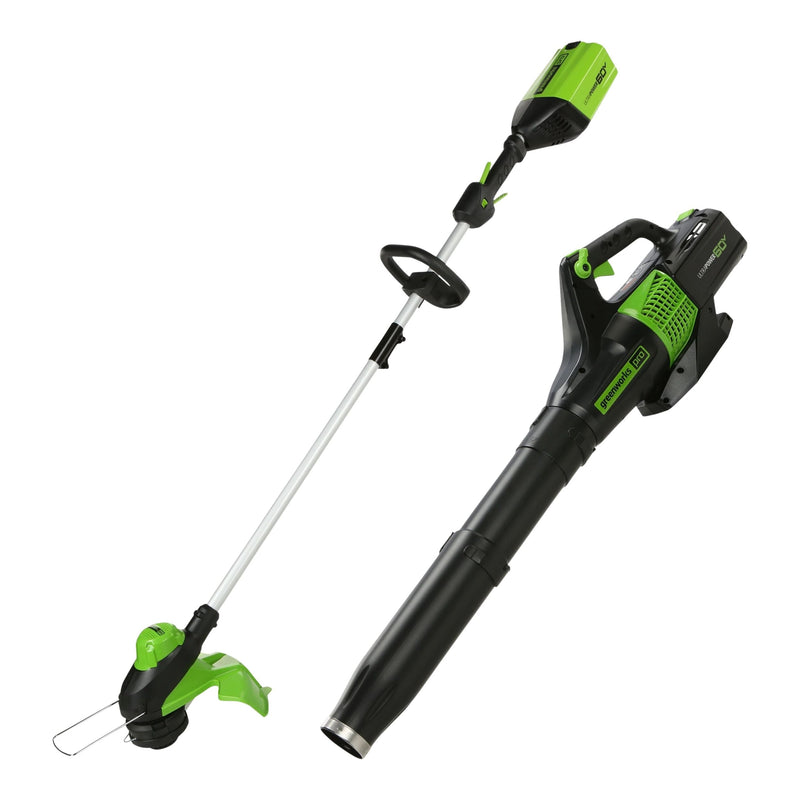 60V 13-in String Trimmer & 540CFM/140MPH Blower Combo Kit with 4.0Ah Battery & Charger E0023
