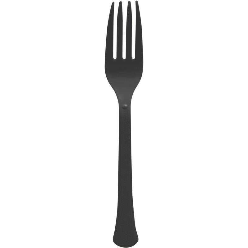 Heavy-Duty Plastic Solid Colour Reusable Forks, Various Colours, 50-pk I5612