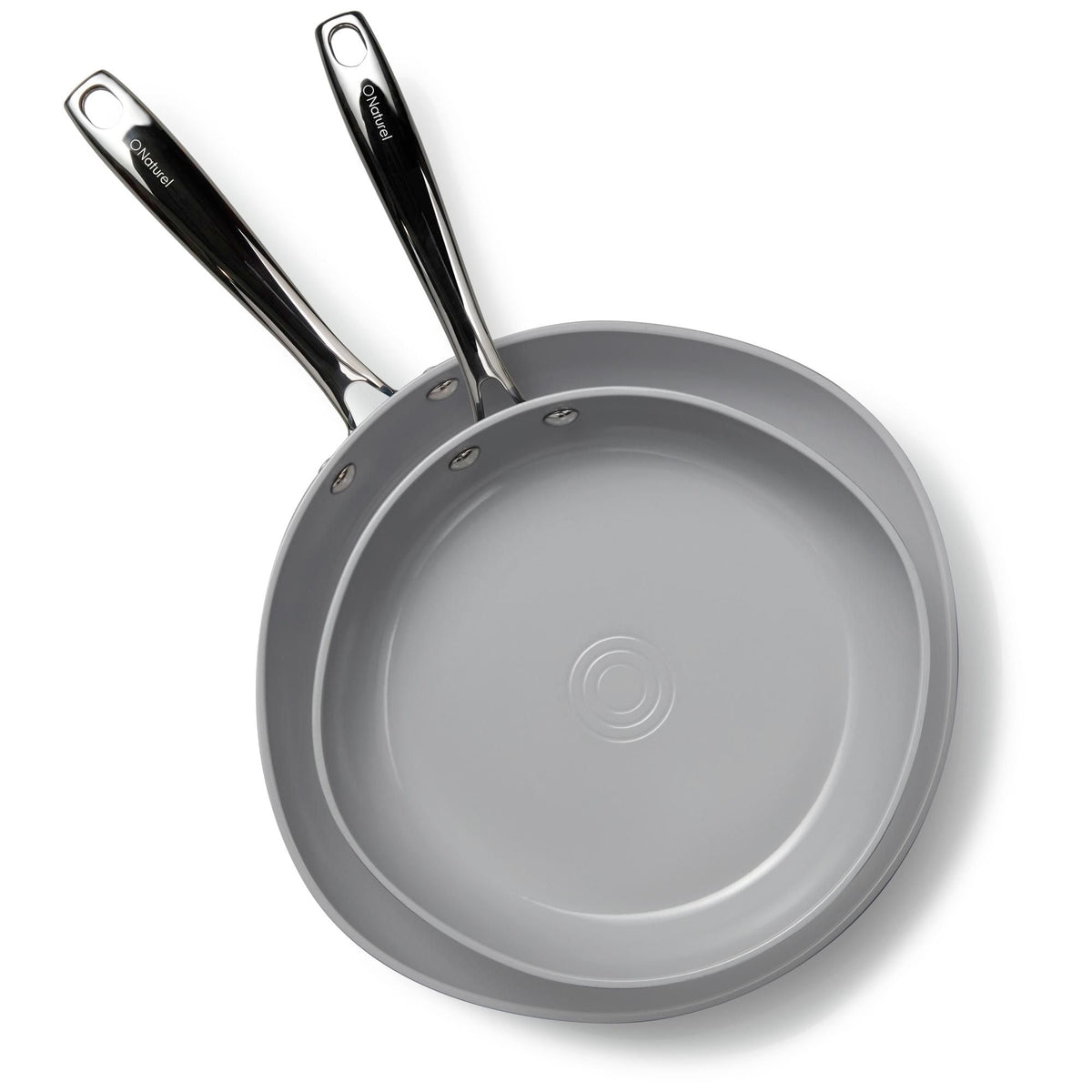 The Rock O Naturel Ceramic Non-Stick Frying Pan Set, Dishwasher & Oven Safe, Baby Blue, 26-cm & 30-cm, 2-pk