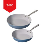The Rock O Naturel Ceramic Non-Stick Frying Pan Set, Dishwasher & Oven Safe, Baby Blue, 26-cm & 30-cm, 2-pk