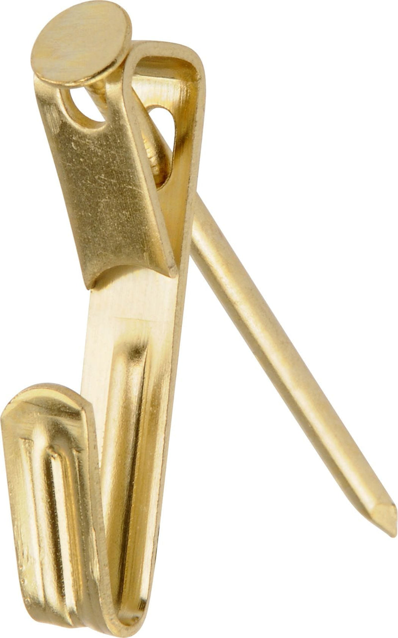 Conventional Picture Hanger, For DrywAll and Paster WAll, 50-lb Capacity, Brass Plated Y8717